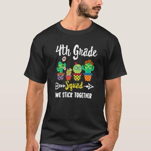 4e Grade Squad Cactus Team 4e Grade Teacher Cre T-shirt (Voorkant)
