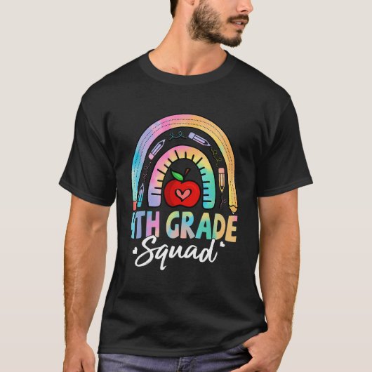 4e Grade Squad Fourth Teacher Studenteam Terug T T-shirt (Voorkant)
