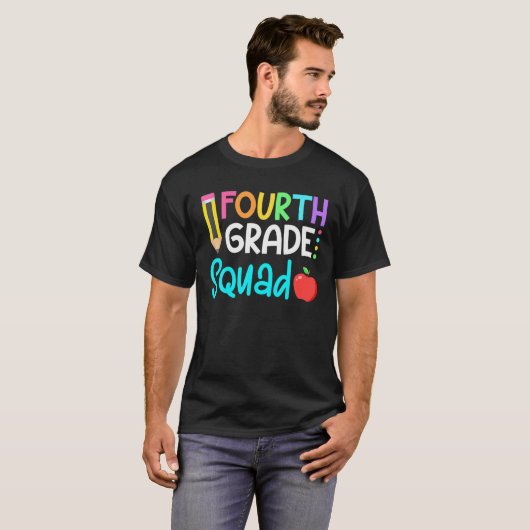 4e Grade Squad Team Crew Back School Afstuderen T T-shirt (Voorkant volledig)