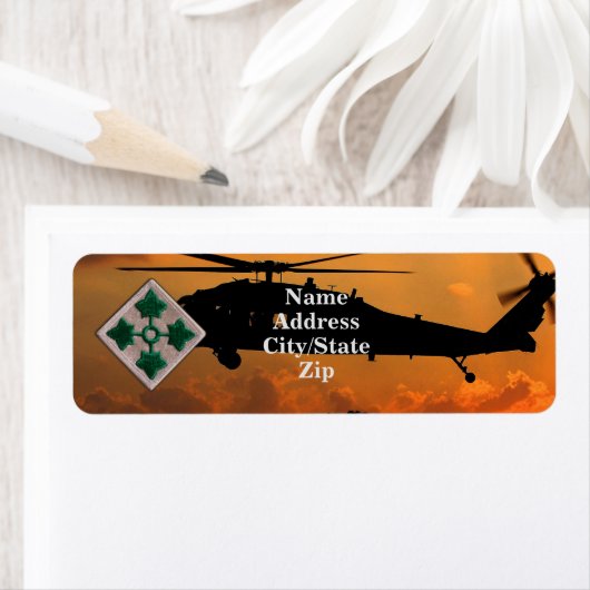 4e INF ID infanteriedivisie veteranen patch Etiket (Insitu)