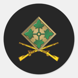 4e Infanterie Divisie Veteraan Kleine Logo P Ronde Sticker