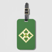 4e Infanteriedivisie-badge Bagagelabel (Voorkant (verticaal))
