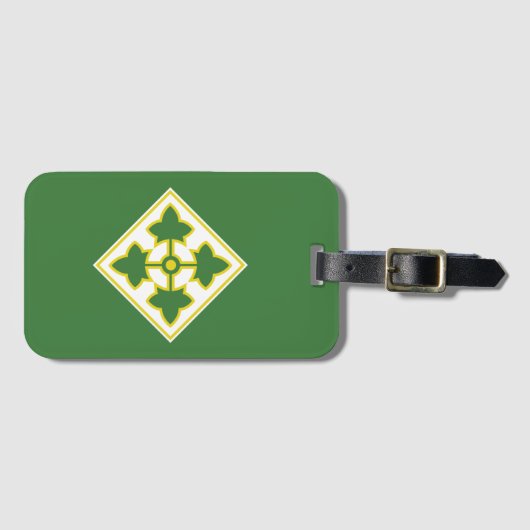 4e Infanteriedivisie-badge Bagagelabel (Voorkant (horizontaal))
