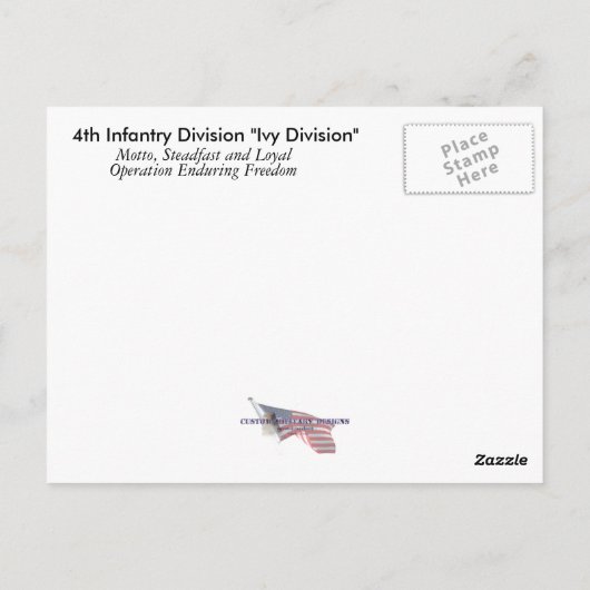 4e infanteriedivisie briefkaart (Achterkant)