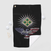 4e Infanteriedivisie Gepersonaliseerd Eagle Golfhanddoek (Insitu)
