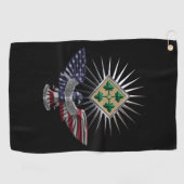4e Infanteriedivisie Gepersonaliseerd Eagle Golfhanddoek (Horizontaal)
