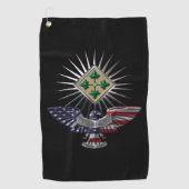 4e Infanteriedivisie Gepersonaliseerd Eagle Golfhanddoek (Voorkant)