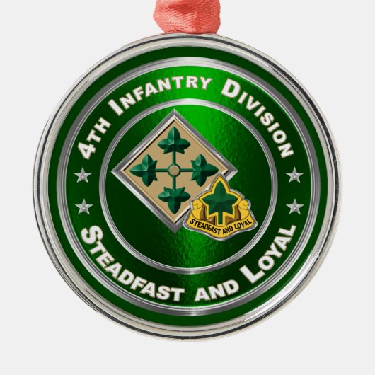 4e Infanteriedivisie Kerstmis Metalen Ornament (Voorkant)