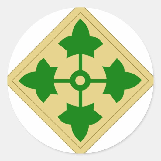 4e infanteriedivisie ronde sticker (Voorkant)