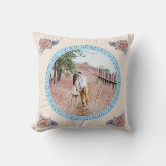 4e jaar Jubileum voor weddenschappen Linen&Topaz-k Kussen (Voorkant)