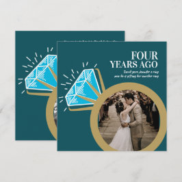 4e jubileum blauwe topaas ring foto's kaart