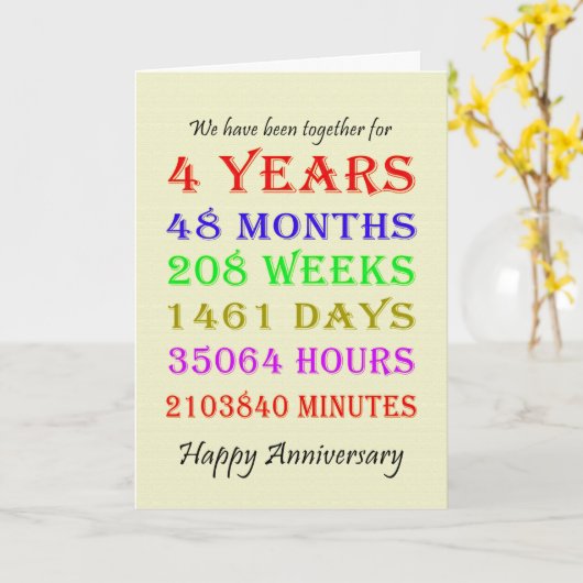 4e Jubileum Mijlpalet Kaart (Gele Bloem)