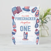 4e juli 1e uitnodiging van de Birthday Party (Staand voorkant)