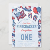 4e juli 1e uitnodiging van de Birthday Party (Voorkant)