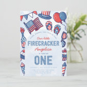 4e juli 1e uitnodiging van de Birthday Party (Staand voorkant)