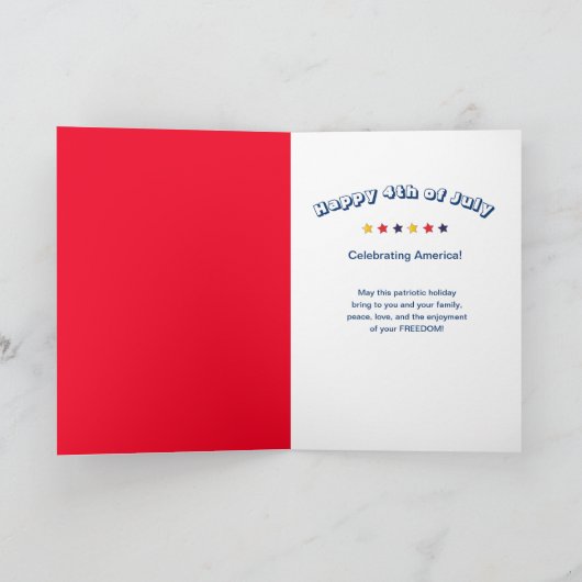 4e juli Amerikaanse feestdag Typografie Hartvlag Kaart (Binnen)