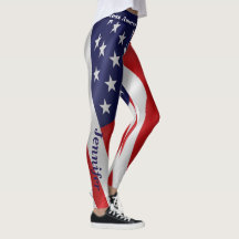 4e JULI Amerikaanse Flag Leggings Jouw naam Parade