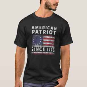 4e juli Amerikaanse patriot sinds 1776 oud americ T-shirt