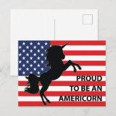 4e juli Amerikaanse patriottische unicorn Verenigd Briefkaart (Voorkant / Achterkant)