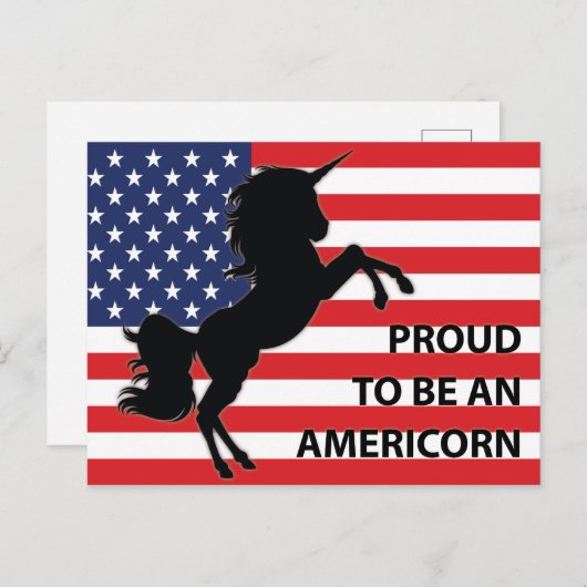 4e juli Amerikaanse patriottische unicorn Verenigd Briefkaart (Voorkant / Achterkant)