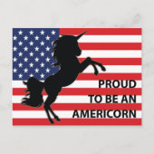 4e juli Amerikaanse patriottische unicorn Verenigd Briefkaart (Voorkant)