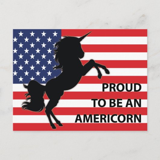 4e juli Amerikaanse patriottische unicorn Verenigd Briefkaart (Voorkant)