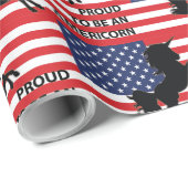 4e juli Amerikaanse patriottische unicorn Verenigd Cadeaupapier (Rol Hoek)