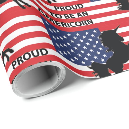 4e juli Amerikaanse patriottische unicorn Verenigd Cadeaupapier (Rol Hoek)