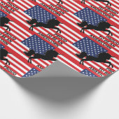 4e juli Amerikaanse patriottische unicorn Verenigd Cadeaupapier (Hoek)
