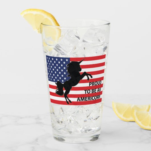 4e juli Amerikaanse patriottische unicorn Verenigd Glas (Voorkant ijs)