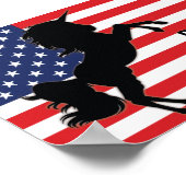 4e juli Amerikaanse patriottische unicorn Verenigd Poster (Hoek)