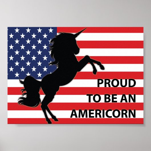 4e juli Amerikaanse patriottische unicorn Verenigd Poster (Voorkant)