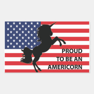4e juli Amerikaanse patriottische unicorn Verenigd Rechthoekige Sticker
