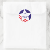 4e juli Amerikaanse ster band rood wit blauw Ronde Sticker (Tas)