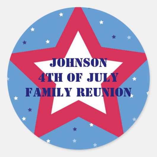 4e juli Amerikaanse ster band rood wit blauw Ronde Sticker (Voorkant)