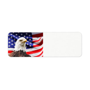 4e juli Amerikaanse vlag en Eagle Etiket