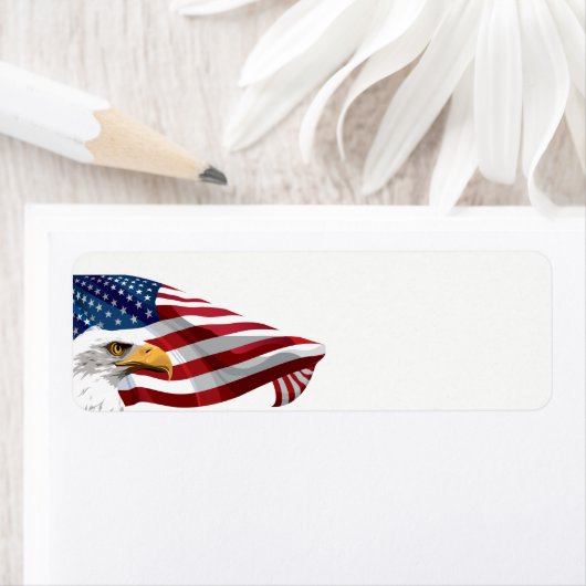 4e juli Amerikaanse vlag en Eagle Etiket (Insitu)