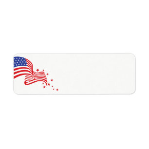 4e juli Amerikaanse vlag en ster Etiket