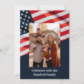 4e juli Amerikaanse vlag met familiefoto Kaart (Voorkant)