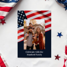4e juli Amerikaanse vlag met familiefoto