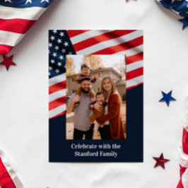 4e juli Amerikaanse vlag met familiefoto Kaart