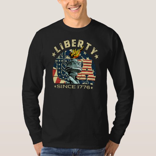 4e juli Amerikaanse vlag Patriottisch beeld van li T-shirt (Voorkant)