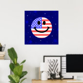4e juli Amerikaanse vlag Poster (Thuiskantoor)