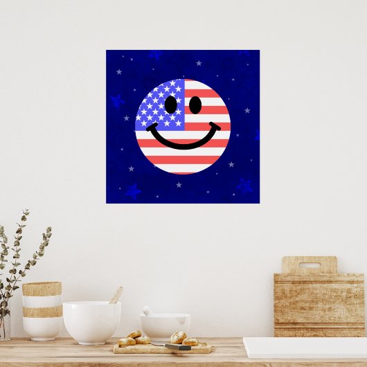 4e juli Amerikaanse vlag Poster (Keuken)