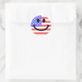 4e juli Amerikaanse vlag Ronde Sticker (Tas)