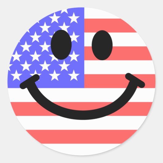 4e juli Amerikaanse vlag Ronde Sticker (Voorkant)