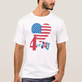 4e juli Amerikaanse Vlag van het Amerikaanse Vlag  T-shirt (Voorkant)