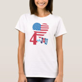 4e juli Amerikaanse Vlag van het Amerikaanse Vlag  T-shirt (Voorkant)