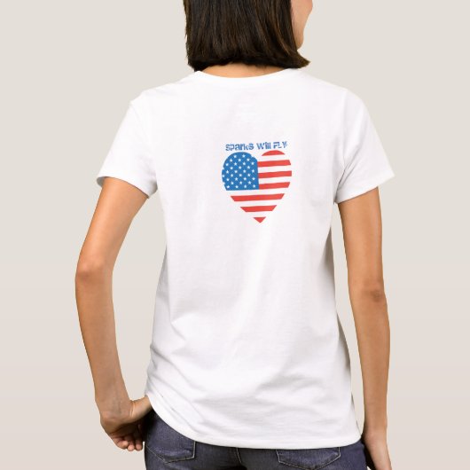 4e juli Amerikaanse Vlag van het Amerikaanse Vlag  T-shirt (Achterkant)