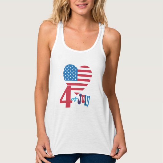4e juli Amerikaanse Vlag van het Amerikaanse Vlag Tanktop (Voorkant)